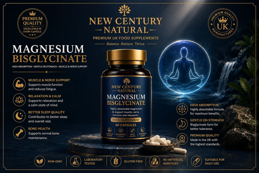 New Century Natural Magnesium Bisglycinate 60 Capsules