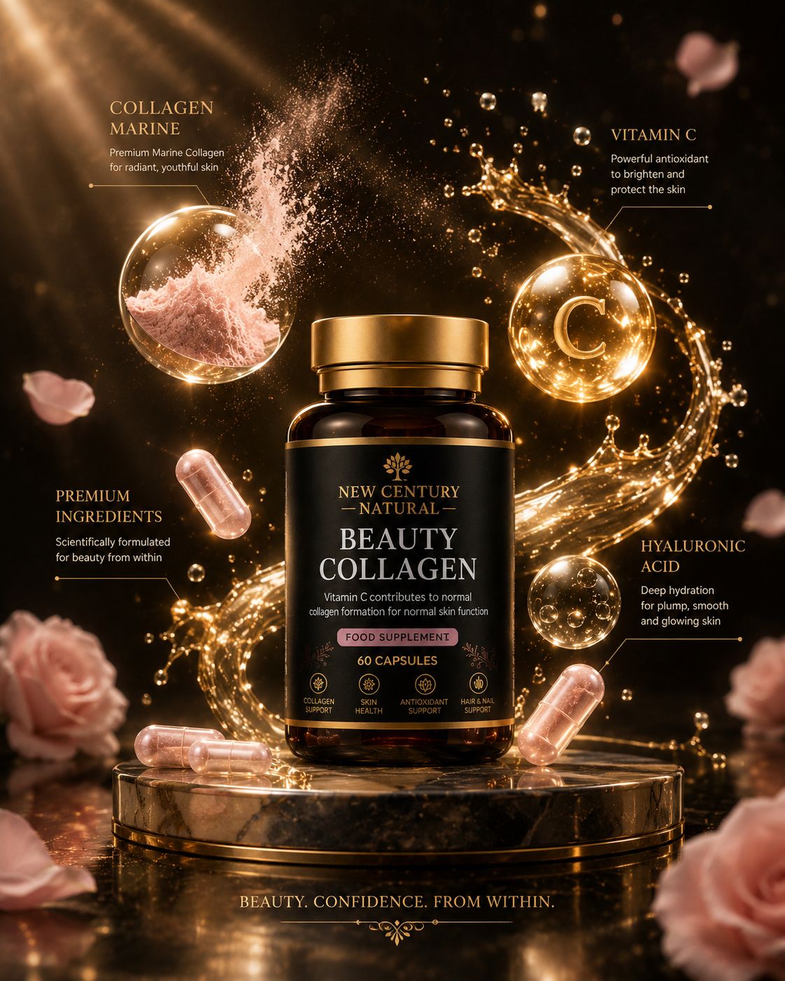 New Century Natural Beauty Collagen – 60 Capsules