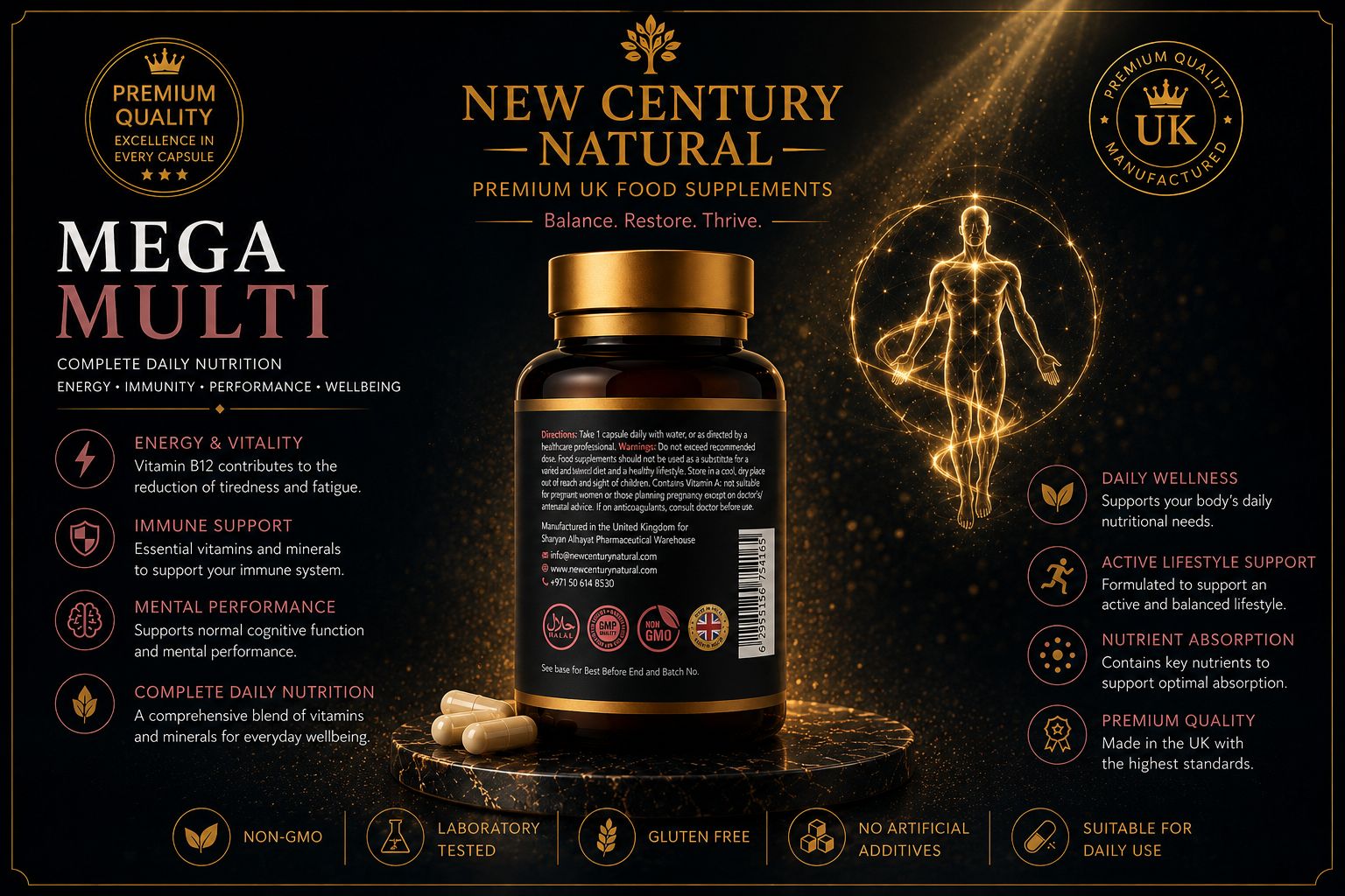 New Century Natural Mega Multi – 60 Capsules