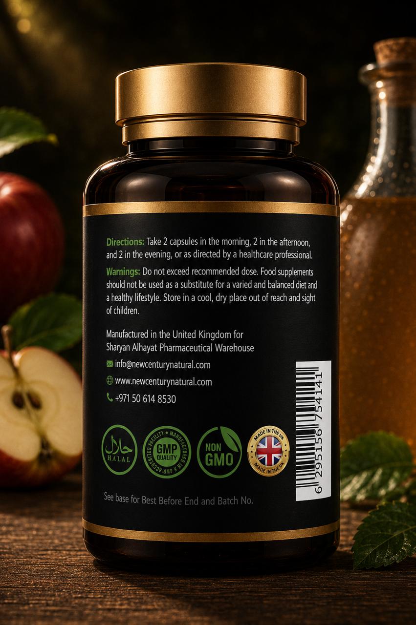 New Century Natural Apple Cider Vinegar – 120 Capsules