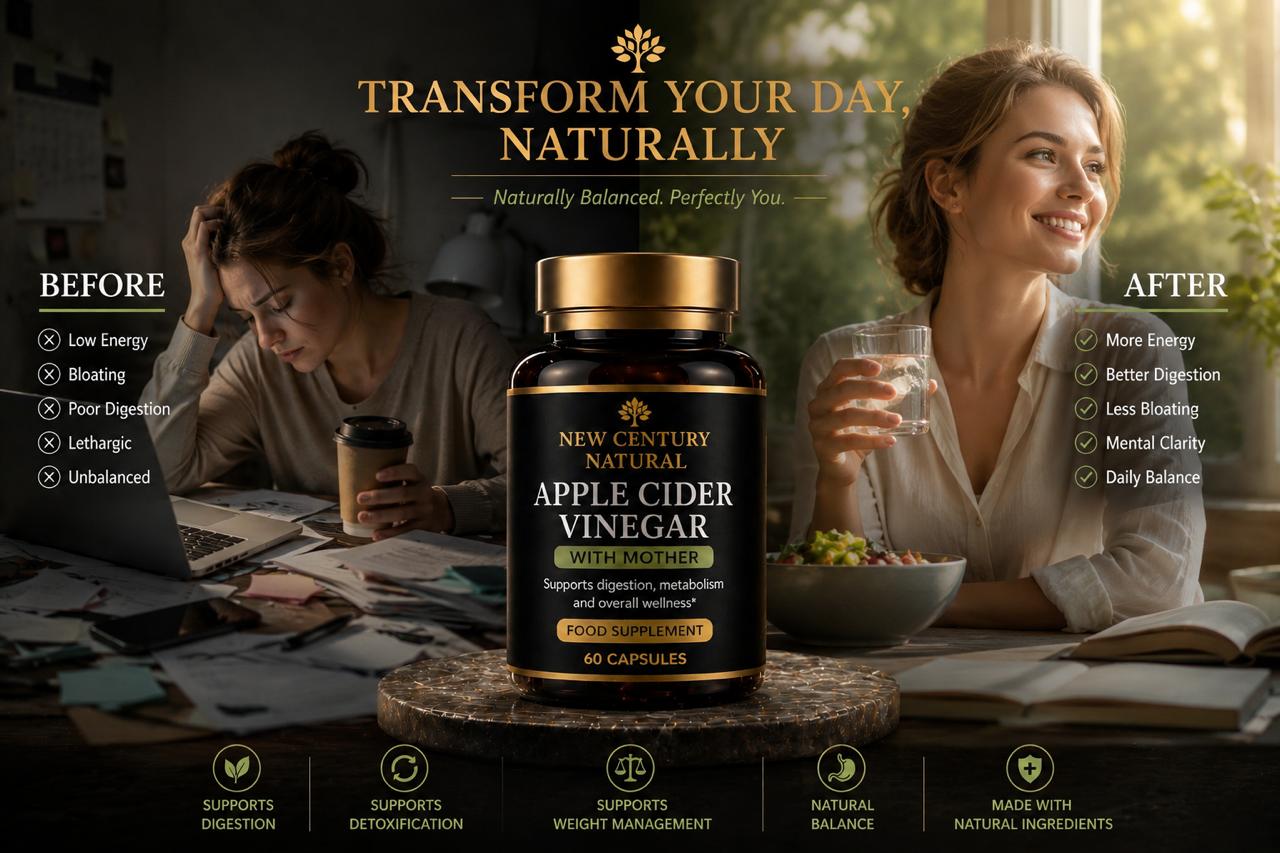 New Century Natural Apple Cider Vinegar – 120 Capsules