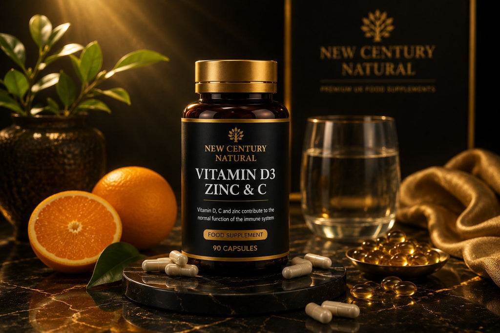 New Century Natural Vitamin D3, Zinc & C – Immune & Wellness Support | 90 Capsules