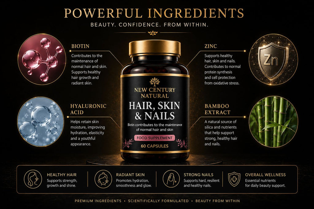 New Century Natural Hair, Skin & Nails – 60 Capsules