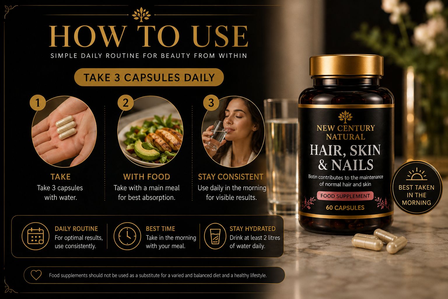 New Century Natural Hair, Skin & Nails – 60 Capsules
