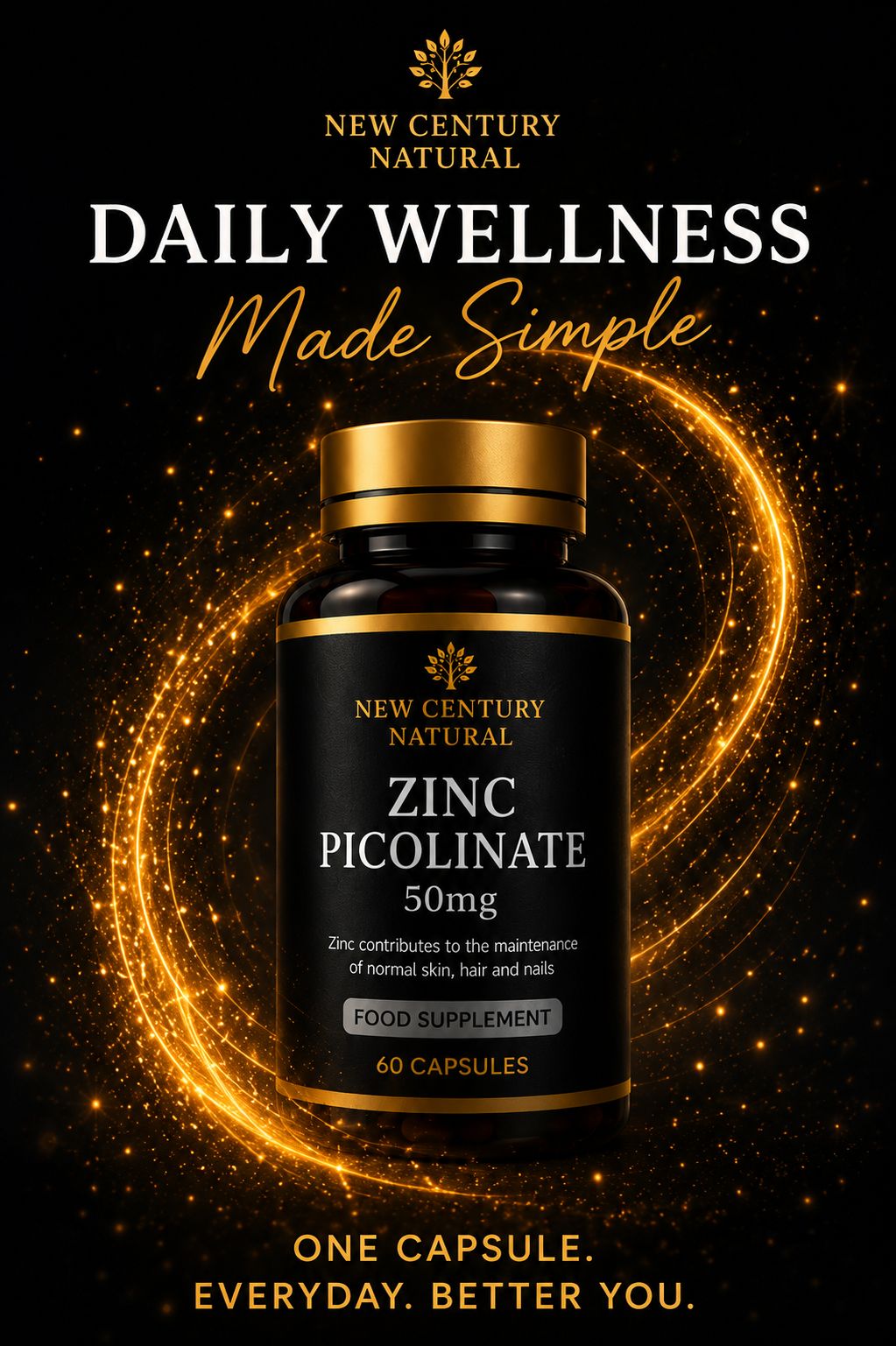 New Century Natural Zinc Picolinate 50mg – 60 Capsules
