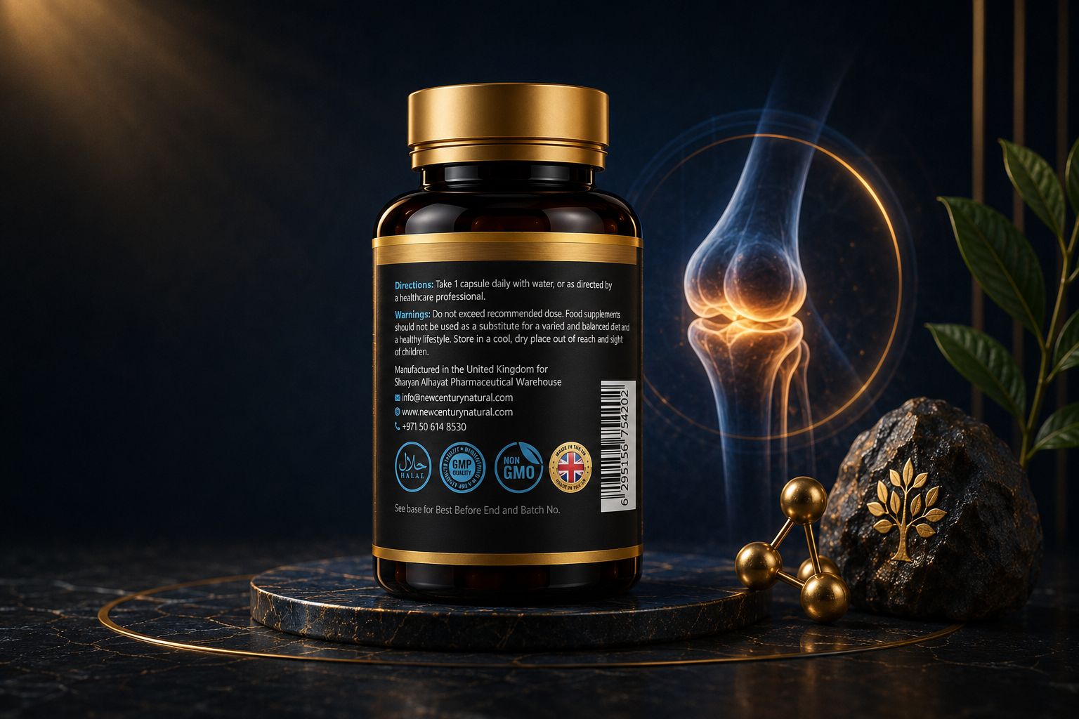 New Century Natural Glucosamine, Chondroitin & Vitamin C – 60 Capsules