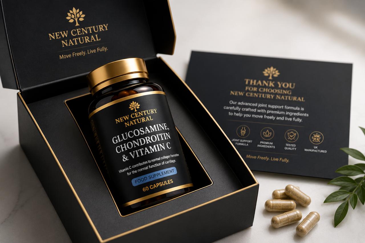 New Century Natural Glucosamine, Chondroitin & Vitamin C – 60 Capsules